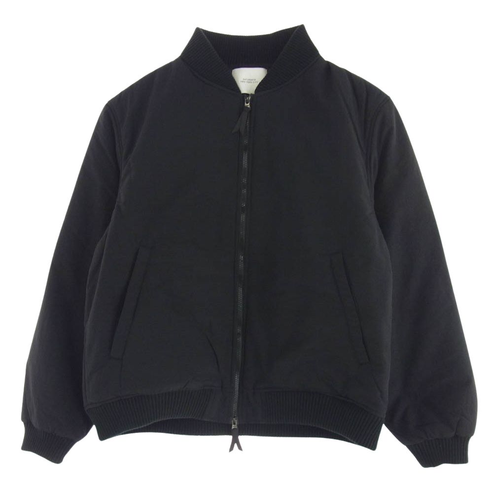 サタデーズニューヨークシティ Saturdays NYC ナイロン 中綿 ボンバー ジャケット ブルゾン ブラック系 L【中古】