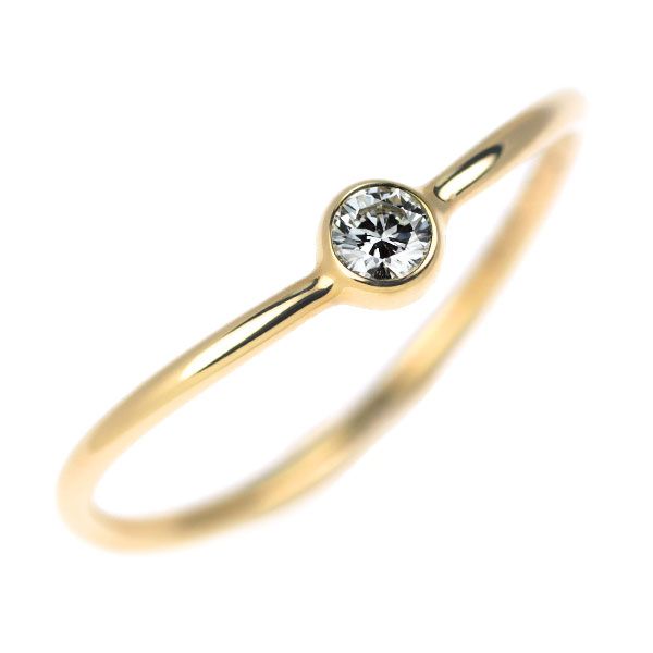 ★Tiffany & Co. ウェーブシングルロウ　DM　リング 18YG TIFFANY&Co. ティファニー Tiffany&Co. ウェーブ シングルロウ