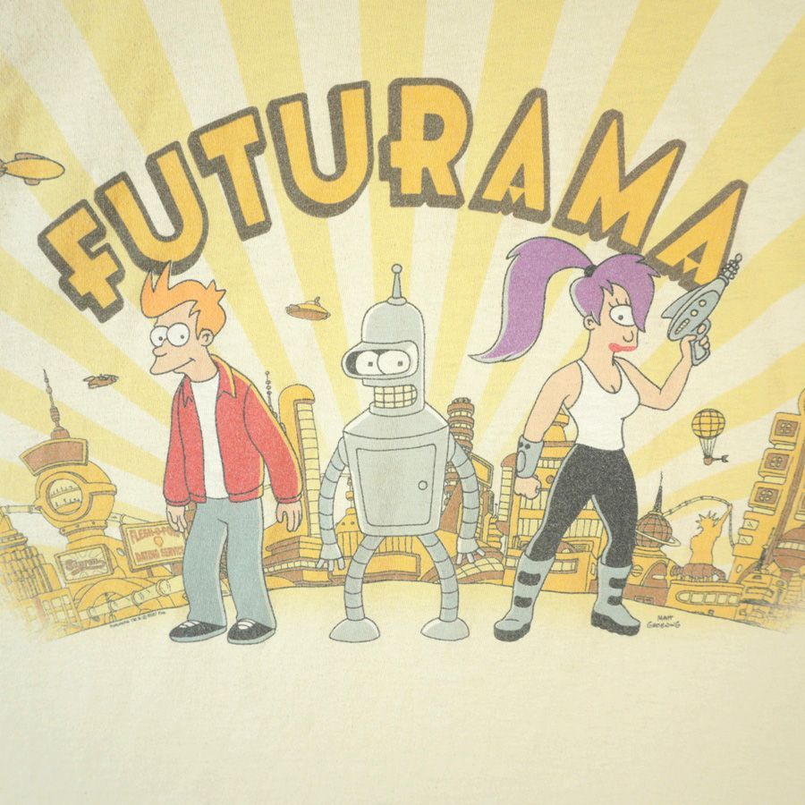 Futurama ベイアイスランドBay Island半袖TシャツキャラクターTアニメTフーチュラマFUTURAMAフィリップPhilipリーラLeelaベンダーBenderベージュvintageヴィンテージ40319  - メルカリ