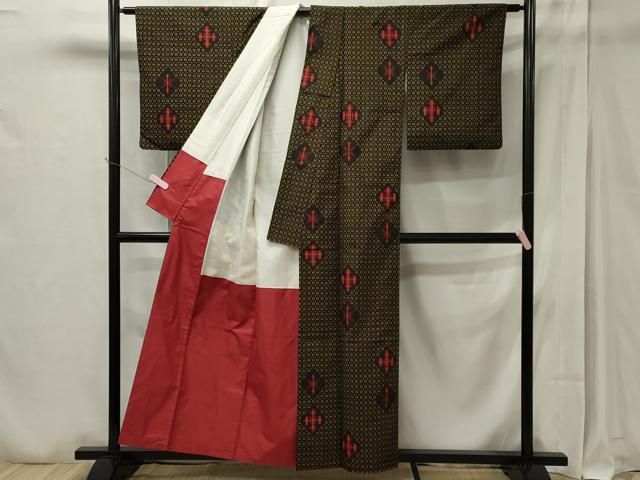 平和屋着物□上質な紬 幾何学文 黒地 正絹 逸品 CAAT7984oy - メルカリ 