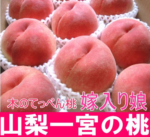 山梨の桃（５ｋｇ箱）【嫁入り娘】桃の生産出荷量、日照時間日本一！山梨県一宮町産。テレビで紹介された桃【生産元直送品】７月初旬～８月初旬発送