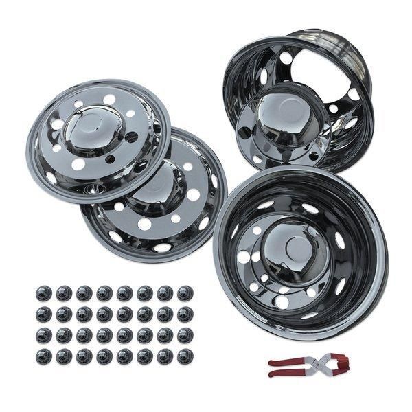 ステンレスホイールライナー 汎用 ホイールライナー ステンレス 6穴 フロント リア 4枚セット