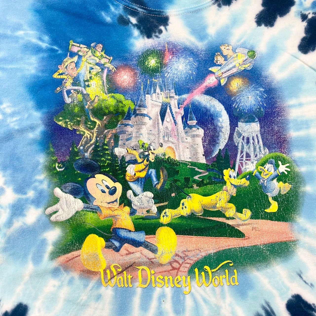 Walt Disney World ディズニー タイダイ Tシャツ S 90s USA製 The Walt Disney Studios ディズニー ロゴ タイダイ
