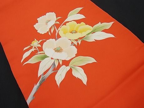 平和屋着物□極上 夏物 九寸名古屋帯 手描き 枝花文 麻 逸品