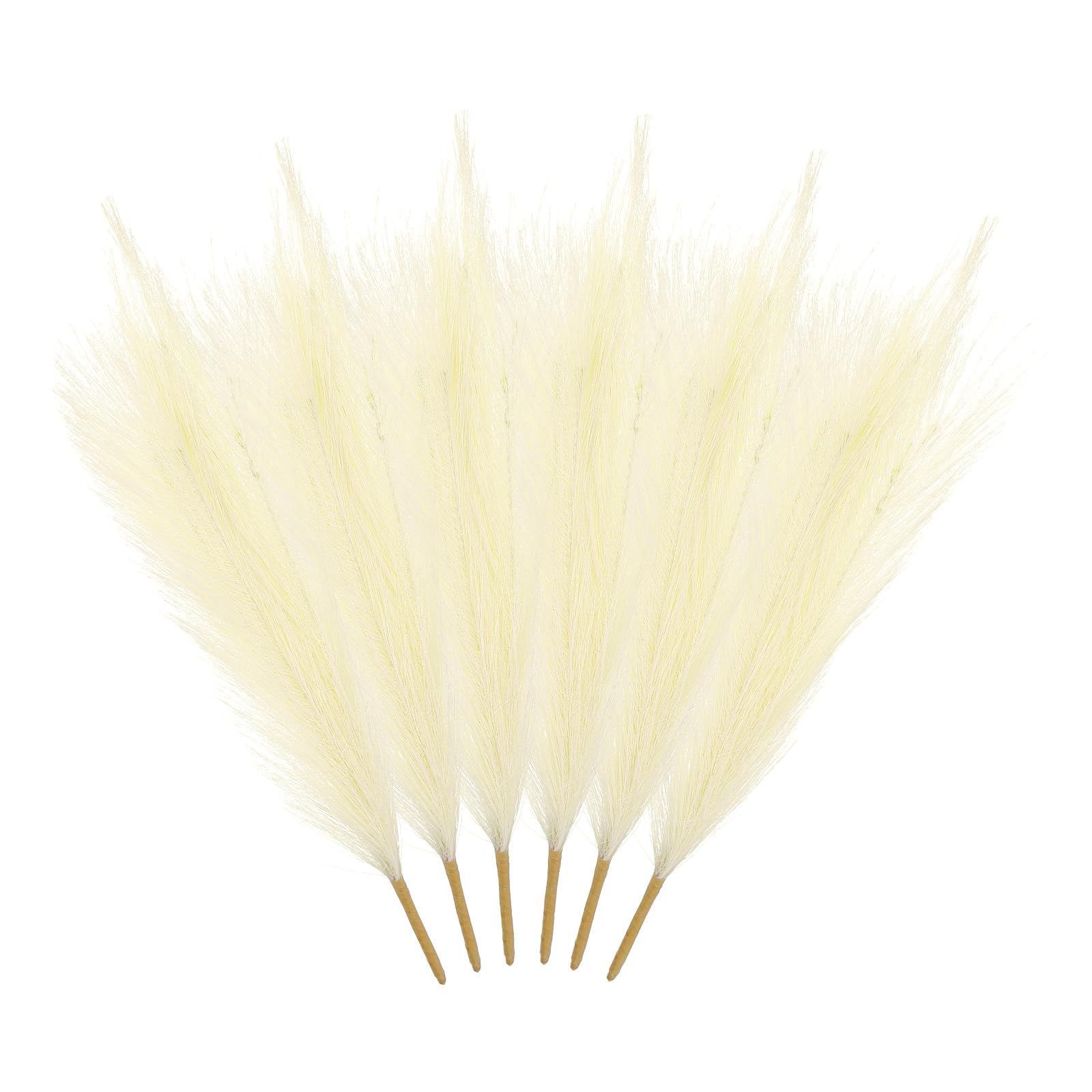 結婚式の装飾 入り 壁の花瓶用 パーティー用 リビングルーム フェイクススキ装飾 ライトイエロー 45 cm フェイクパンパスグラス uxcell