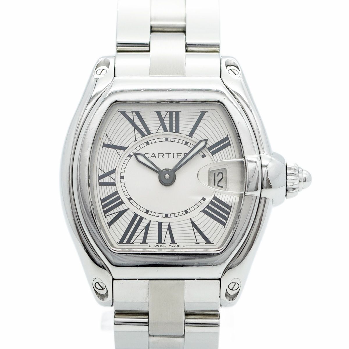 5wwm0216 カルティエ ロードスター W62016V3 シルバー文字盤 腕時計 レディース