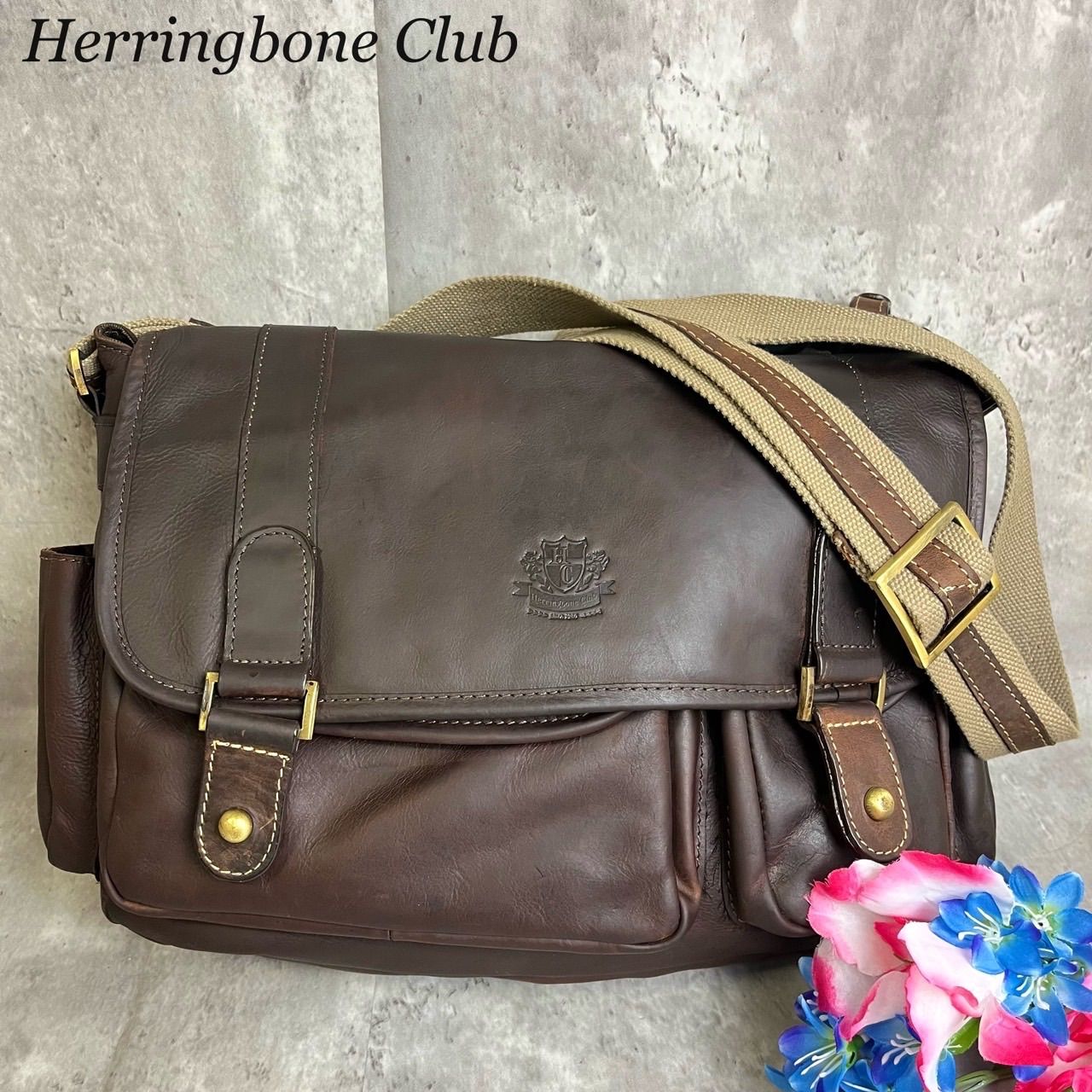 ✨極美品✨ Herringbone club ヘリングボーンクラブ ボディバッグ 