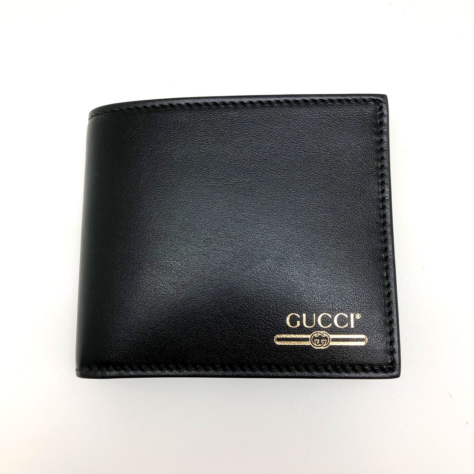 GUCCI グッチ 二つ折り財布 547586 レザー ブラック - メルカリ