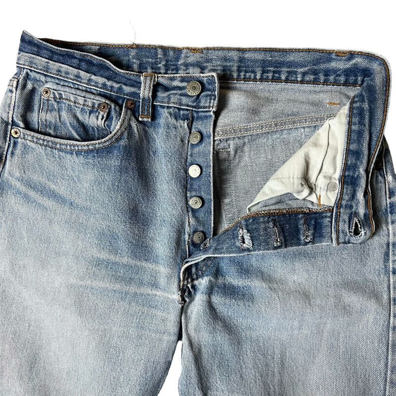 90s USA製 Levis 501 クラッシュ デニム パンツ 32 33 / 90年代