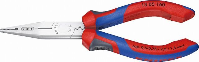 クニペックス(KNIPEX)電気技師用ペンチ160mm コンフォートハンドル/クロムメッキ【3Kグリップ】1305-160