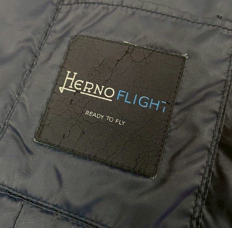 HERNO ヘルノ フライトコート L相当 定価約10万 ネイビー ネックピロー