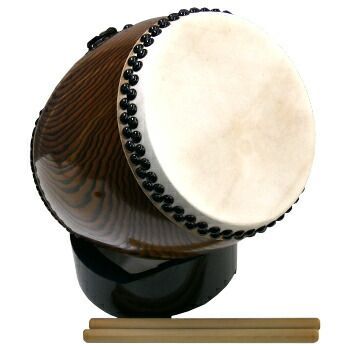 長胴太鼓 8寸 鼓面 24cm 目有材 台 バチ付