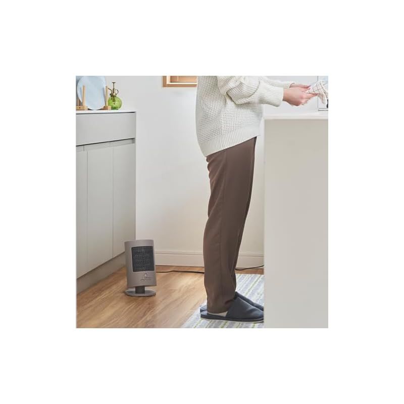 足元から膝上まであたたか ドウシシャ セラミックヒーター 上下自動首振り 人感センサー付 送風機能付 モカ 1