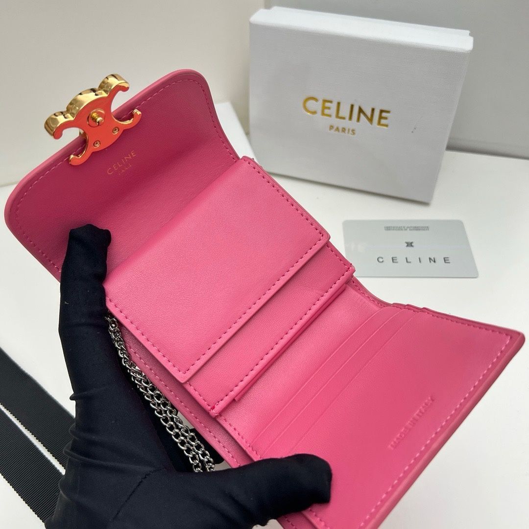 CELINE トリオンフ チェーンウォレット【ランク：S】 本日限定】?Celine トリオンフ チェーンウォレット 10999 ? 高級