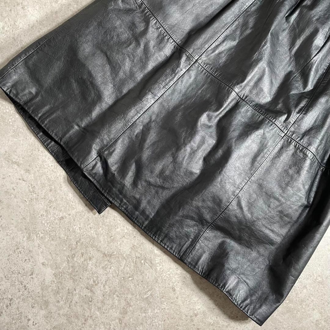 闘争 ヴィンテージ 本革 カウレザーコート ステン ベルト付き サイズF 牛革 ブラック系 納得のいく