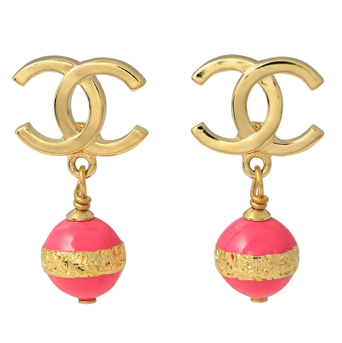新品 シャネル CHANEL ピアス スタッドピアス ゴールド/ピンク - メルカリ