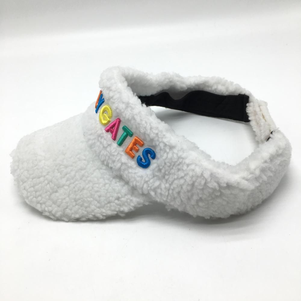 パーリーゲイツ ボアサンバイザー 白 ロゴマルチカラー FR ゴルフ