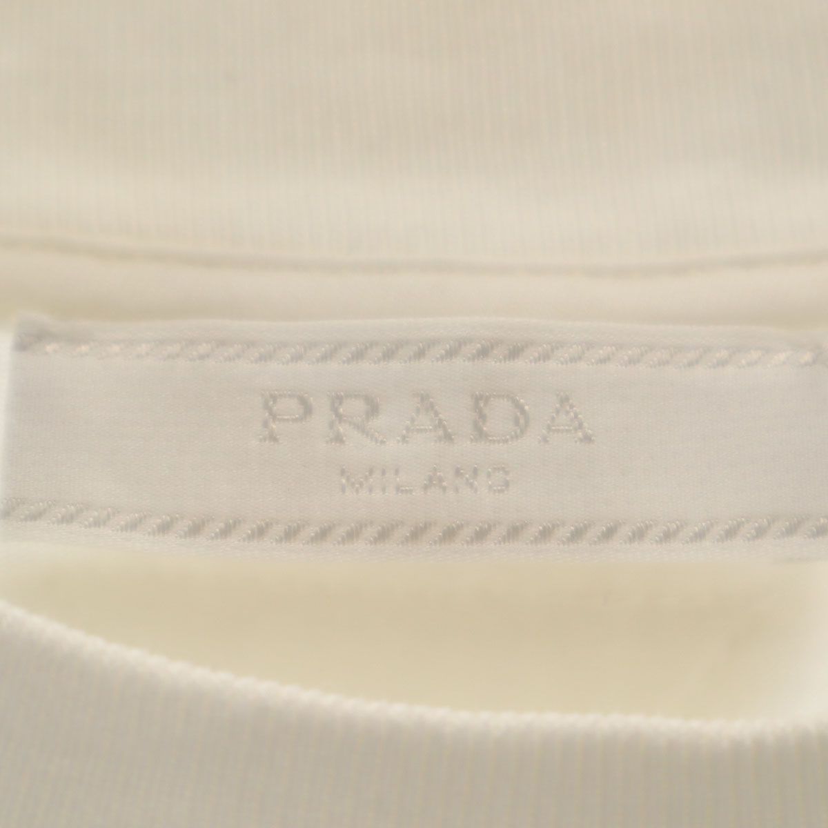 PRADA プラダ アート プリント 半袖 Tシャツ M ホワイト メンズ 古着 