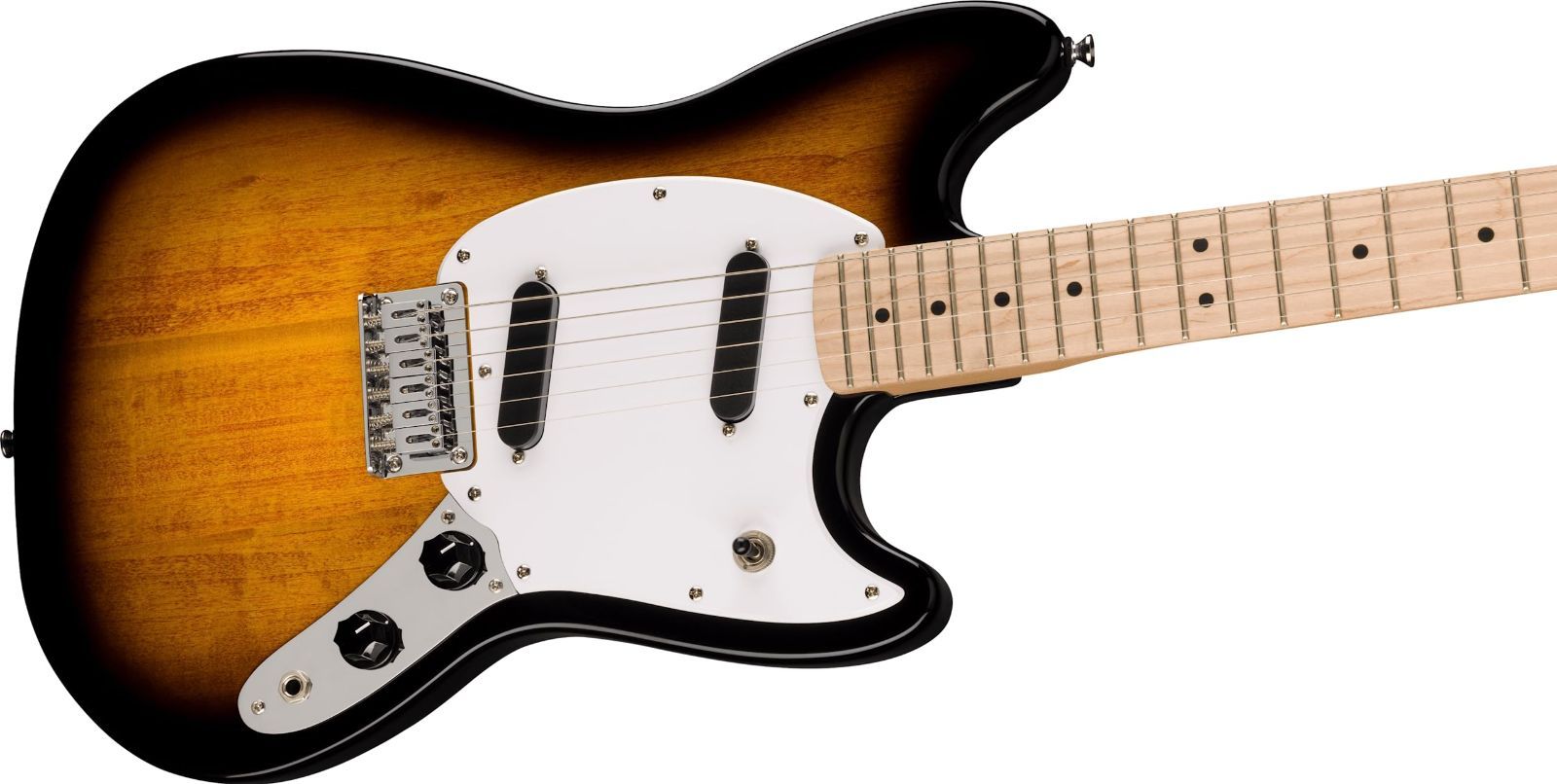 Fender(フェンダー) Squier by Fender スクワイヤー エレキギター Squier Sonic™ Mustang®, Maple Fingerboard, White Pickguard, 2-Color Sunburst ソフトケース付き