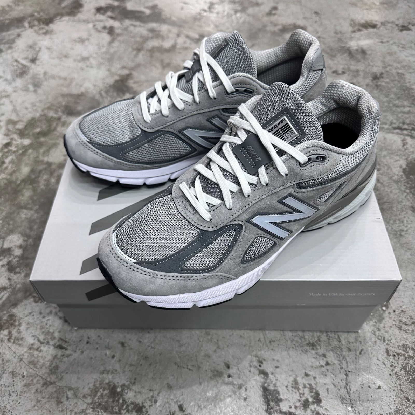 New Balance 990v4 Grey Silver スエード スニーカー U990GR4 