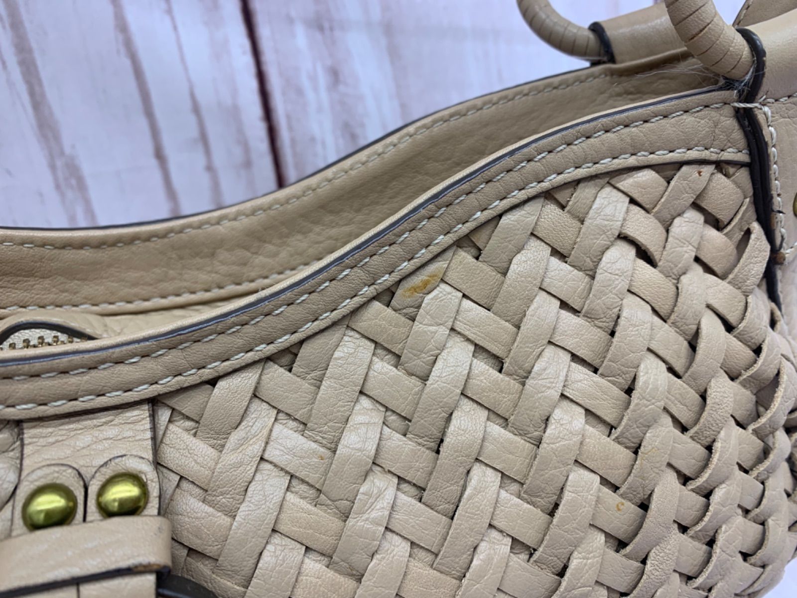 cole haan コールハーン メッシュ レザー ワンショルダーバッグ