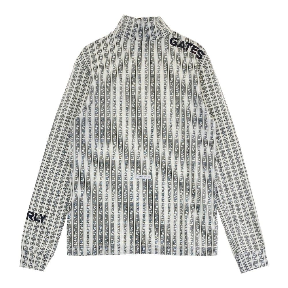 サイズ：0 PEARLY GATES パーリーゲイツ 2025年モデル ハイネック 長袖Tシャツ 総柄 ホワイト系 [240101455456] ゴルフウェア レディース ストスト PEARLY GATES パーリーゲイツ 2025年モデル ハイネック 長袖T
