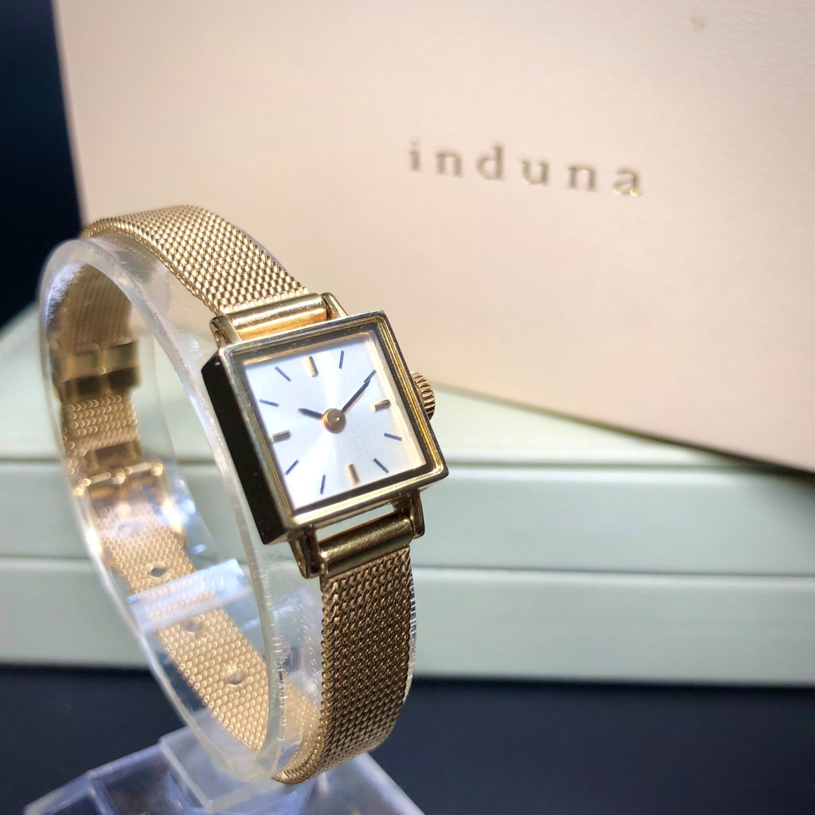 最終価格 induna インデュナ レディース 腕時計 REF.043 ゴールドカラー ウォッチ 箱付き