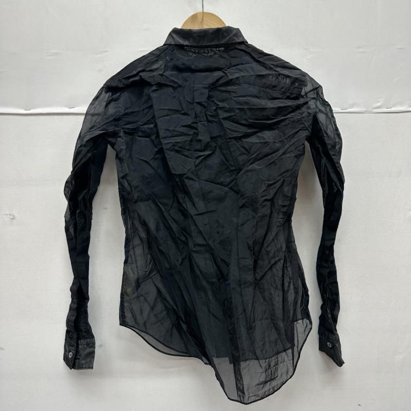 コムデギャルソンシャツ 布帛&Tシャツ天竺切り替え長袖台襟ブラウス BLACK BLACK COMME DES GARCONS