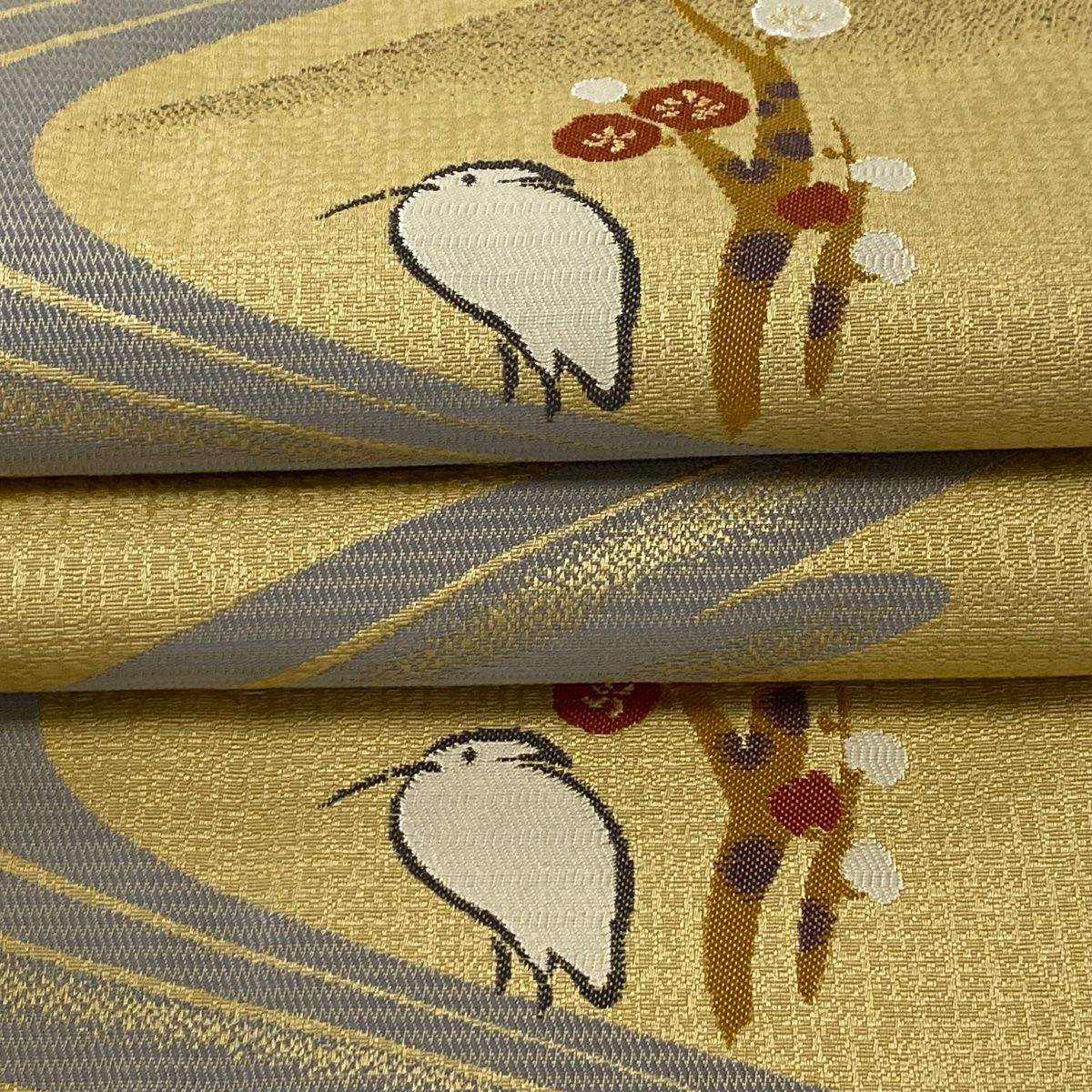 名古屋帯 美品 逸品 鳥 流水 金糸 黄土色 正絹 【中古】 - メルカリ