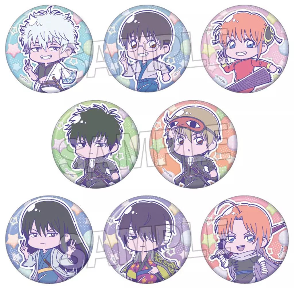 中古】バッジ・ビンズ 全8種セット 「銀魂 トレーディングギラギラ缶