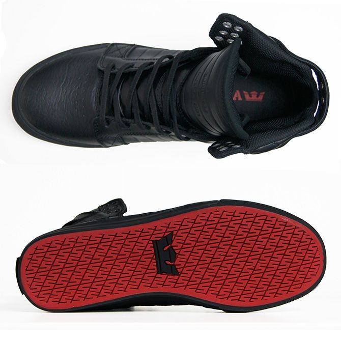 23cm SUPRA スープラ SKYTOP1 CLASSICS スカイトップ1 BLACK-BLACK-RED LEATHER レザー ハイカット  シューズ スニーカー - メルカリ