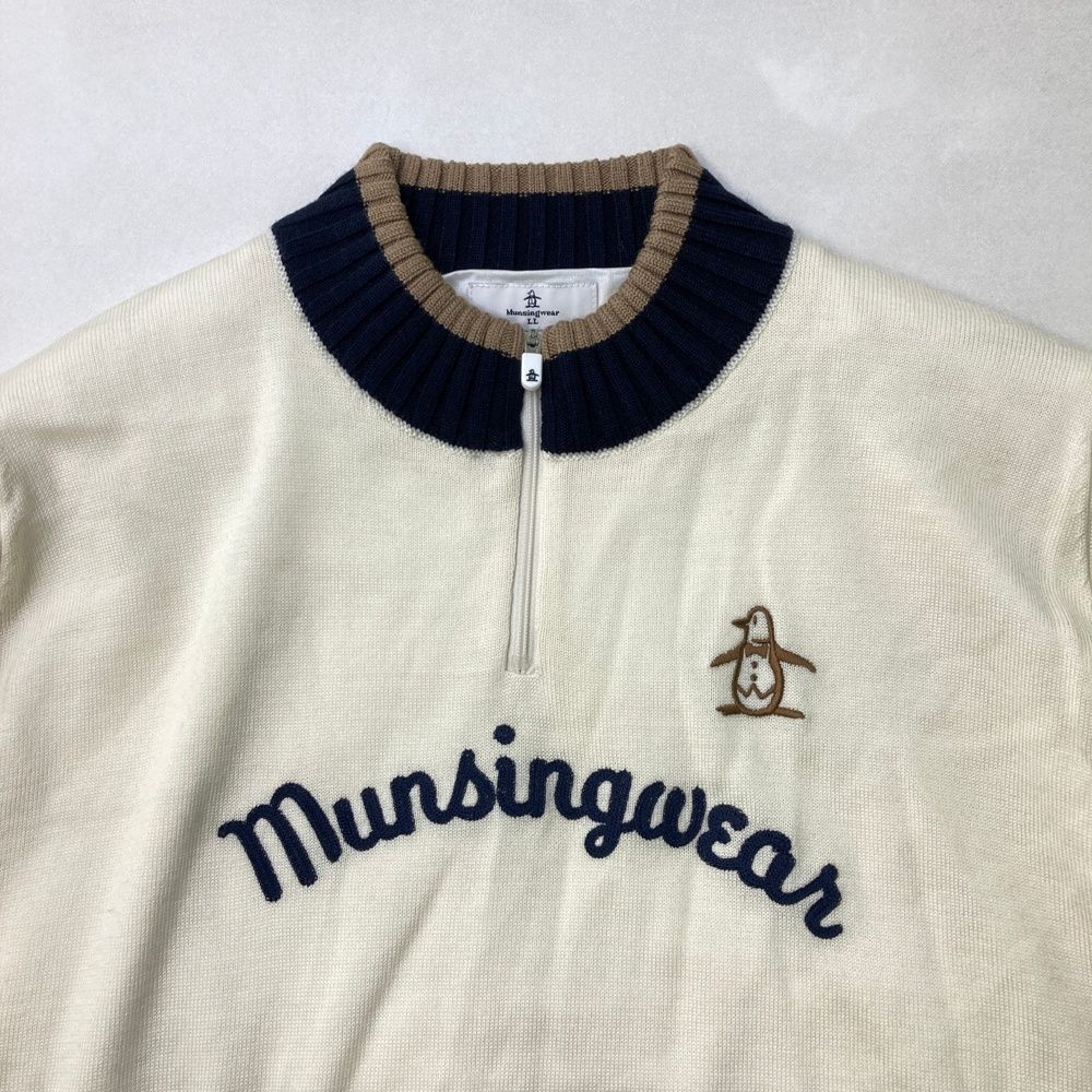サイズ LL MUNSING WEAR マンシングウェア ウール混 裏地付 ニット セーター ホワイト系 240101485982 ゴルフウェア レディース ストスト LLC-HASEGAWATOSO_COM