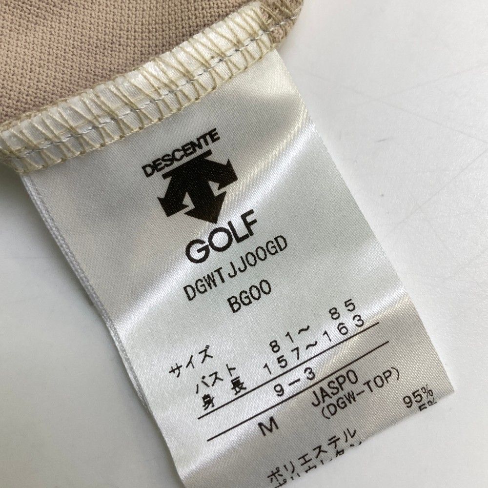 【美品】デサントゴルフ ノースリーブ　ポロワンピース　ベージュ　キャメル　L LUXE】ボディシェルEX鹿の子スリーブレスワンピース