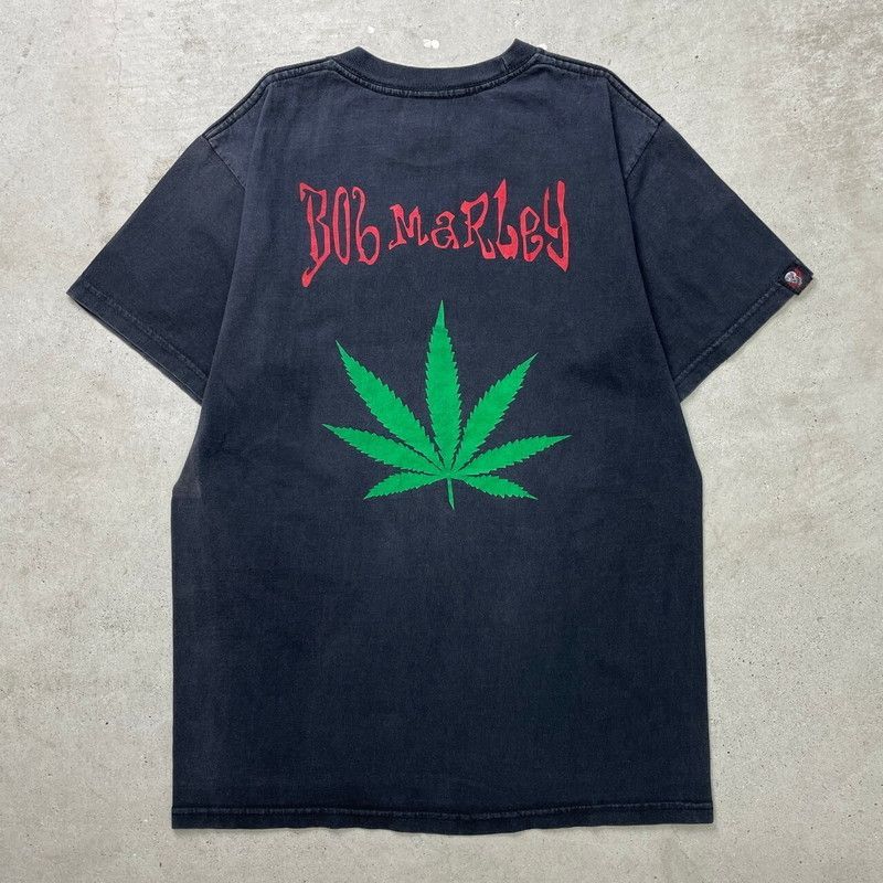 【レア】ボブマーリーTシャツM◆古着ビンテージバンド大麻マリファナガンジャ舐達麻 00年代 USA製 BOB MARLEY ボブ・マーリー プリントTシャツ マリファナ