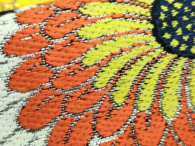 平和屋本店■極上　 龍村美術織物　九寸名古屋帯　一灯菊　黒地　金銀糸　逸品　DZAA5455kh5 平和屋本店□極上 龍村美術織物 九寸名古屋帯 一灯菊 黒地 金銀糸 逸品