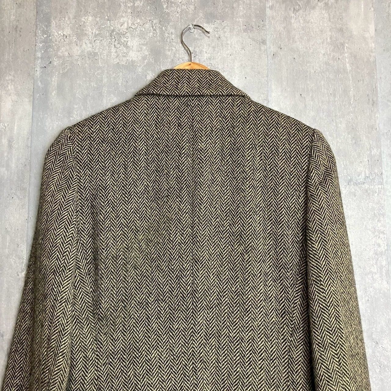 ラルフローレン　ステンカラージャケット　ツイード　アルパカ混　ベロアボタン　9号 ラルフローレン ステンカラージャケット ツイード アルパカ混 ベロア