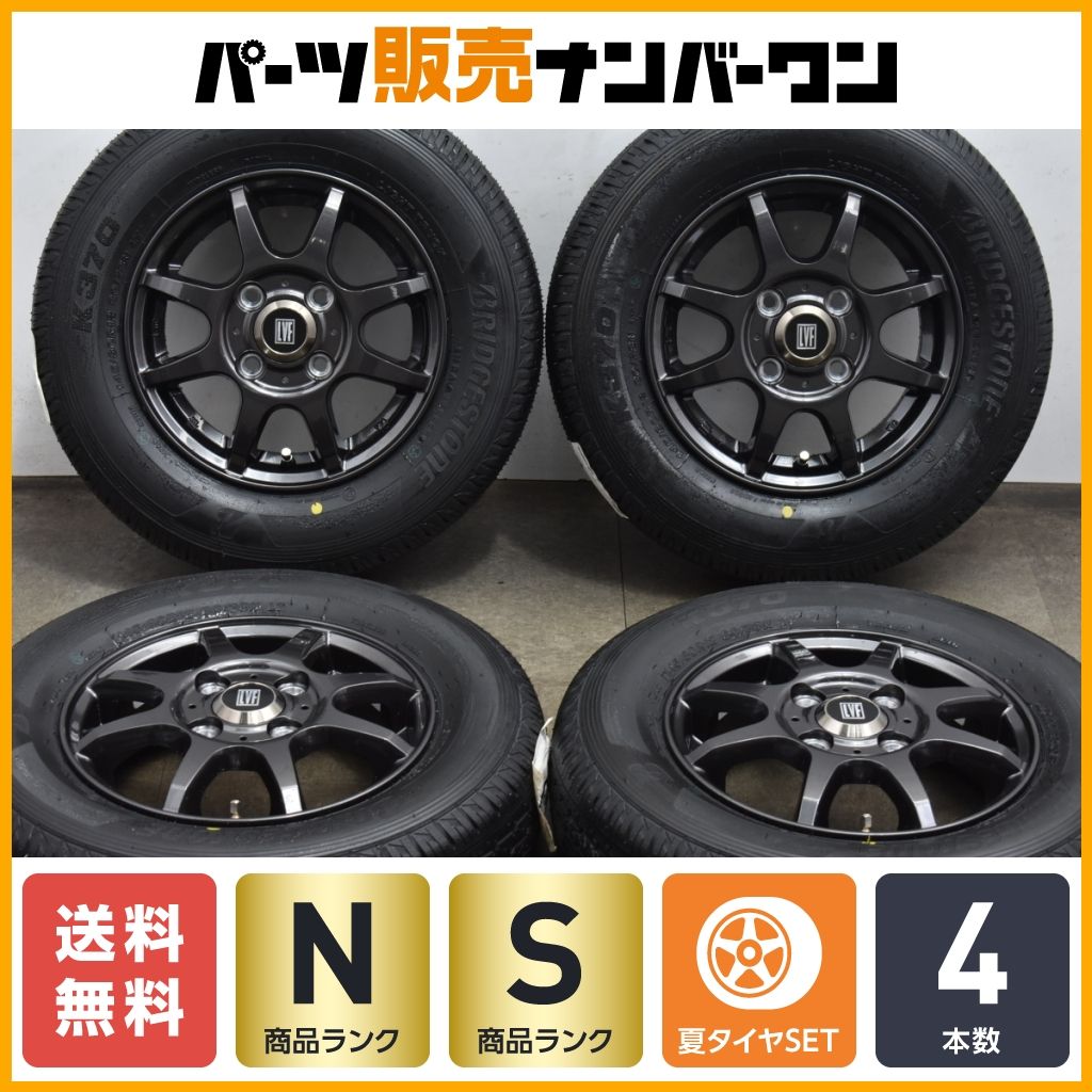 【未走行 超バリ溝 美品】LVF 12in 3.50B +43 PCD100 2022年製 ブリヂストン K370 145/80R12 LT ハイゼット クリッパー サンバー アクティ