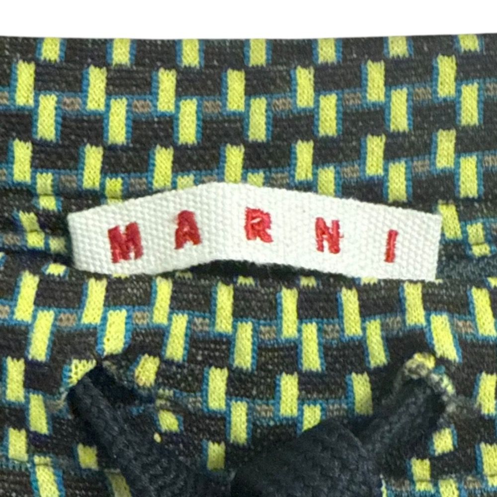 美品 MARNI マルニ 総柄 イージーフレアパンツ 40 ブラック