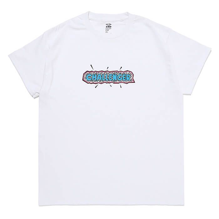 ☆新品未使用☆定価6,380円 　CHALLENGER 80‘ｓLOGO TEE チャレンジャー White LT BLUEメンズ　レディース　 おしゃれ　シンプル　ブランド　半袖シャツ　シャツ　服　ストリート　長瀬智也　芸能人　アイドル　ガレージ