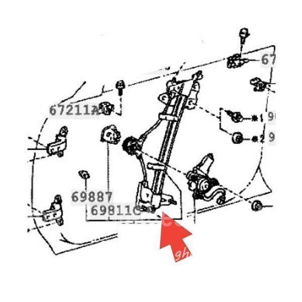 トヨタ 純正 チェイサー GX 90 フロント ウインドウレギュレータ 左 LH 検索 TOYOTA パーツ ボディ マーク ツー Ⅱ 2 gx レストア ホイール JT3