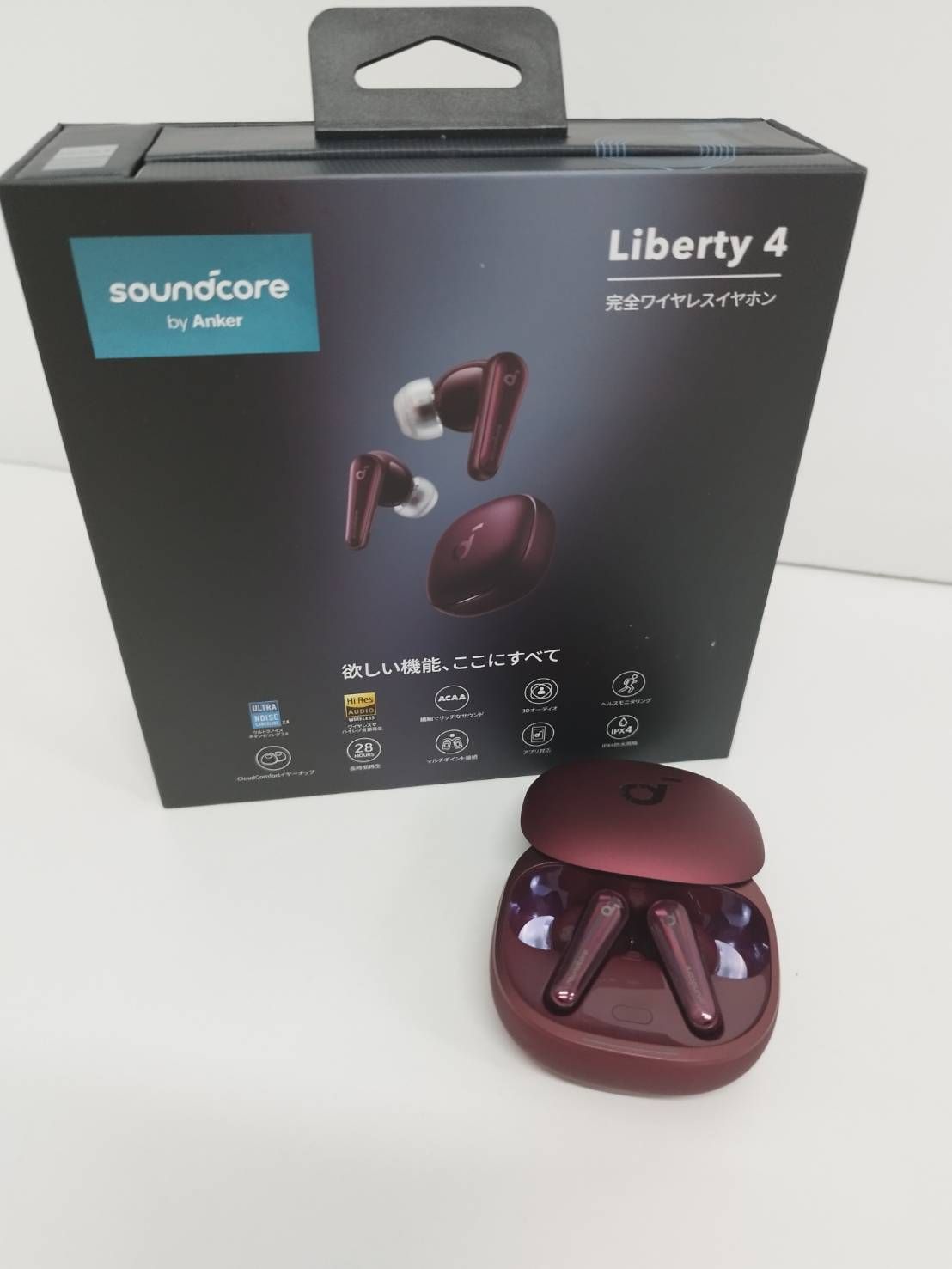Anker Soundcore Liberty 4 ワインレッド 動作品 Anker、完全