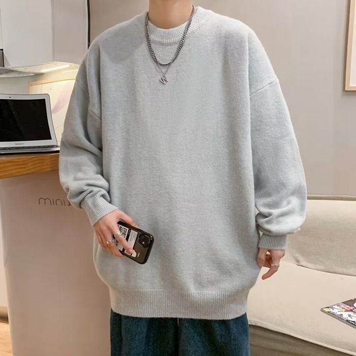 セーター ニットセーター メンズ ニット クルーネック 無地 長袖 上着 トップス 大人 おしゃれ カジュアル ビジネス 通勤 通学 ファッション 秋冬 i7Ey174