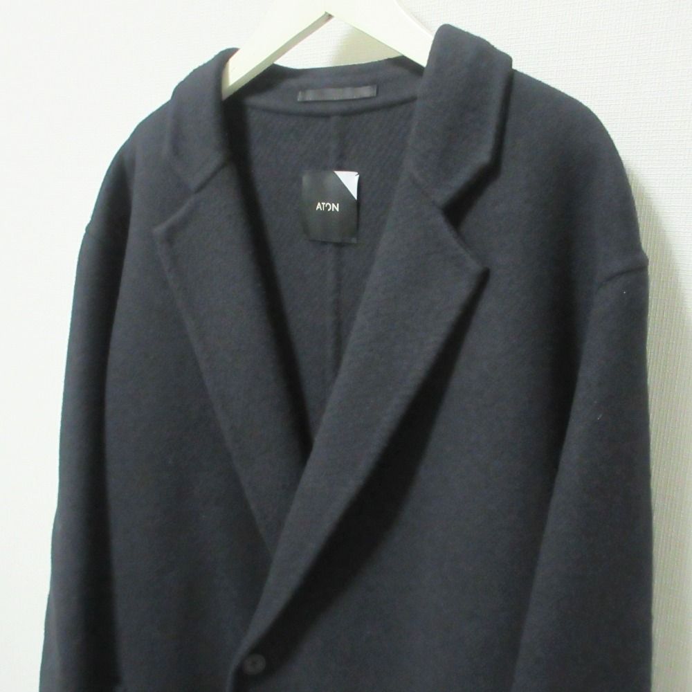 美品 ATON エイトン SUPER 160S DOUBLE MELTON COAT チェスター