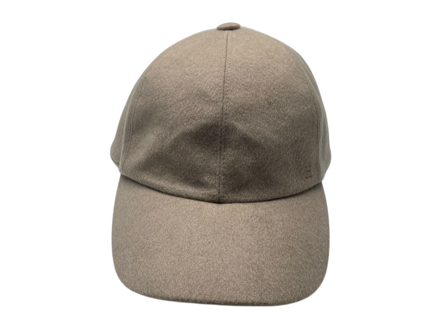 HERMES エルメス ライリー キャップ セリエボタン Hロゴ刺繍 ベージュ カシミヤ コットン シルク 59 634363N 4b007665