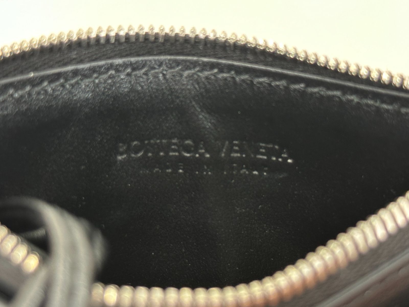 BOTTEGA VENETA ボッテガ・ヴェネタ 608784 VCPP3 8803 イントレチャート キーリング付き コインケース ブラック シルバー金具 シープスキン カーフスキン レザー 小銭入れ キーケース