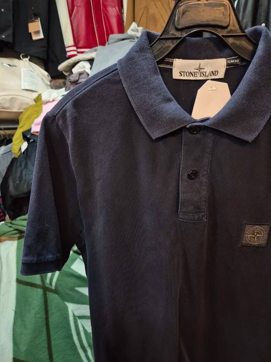 STONE ISLAND(ストーンアイランド) ネイビー ポロシャツ - メルカリ