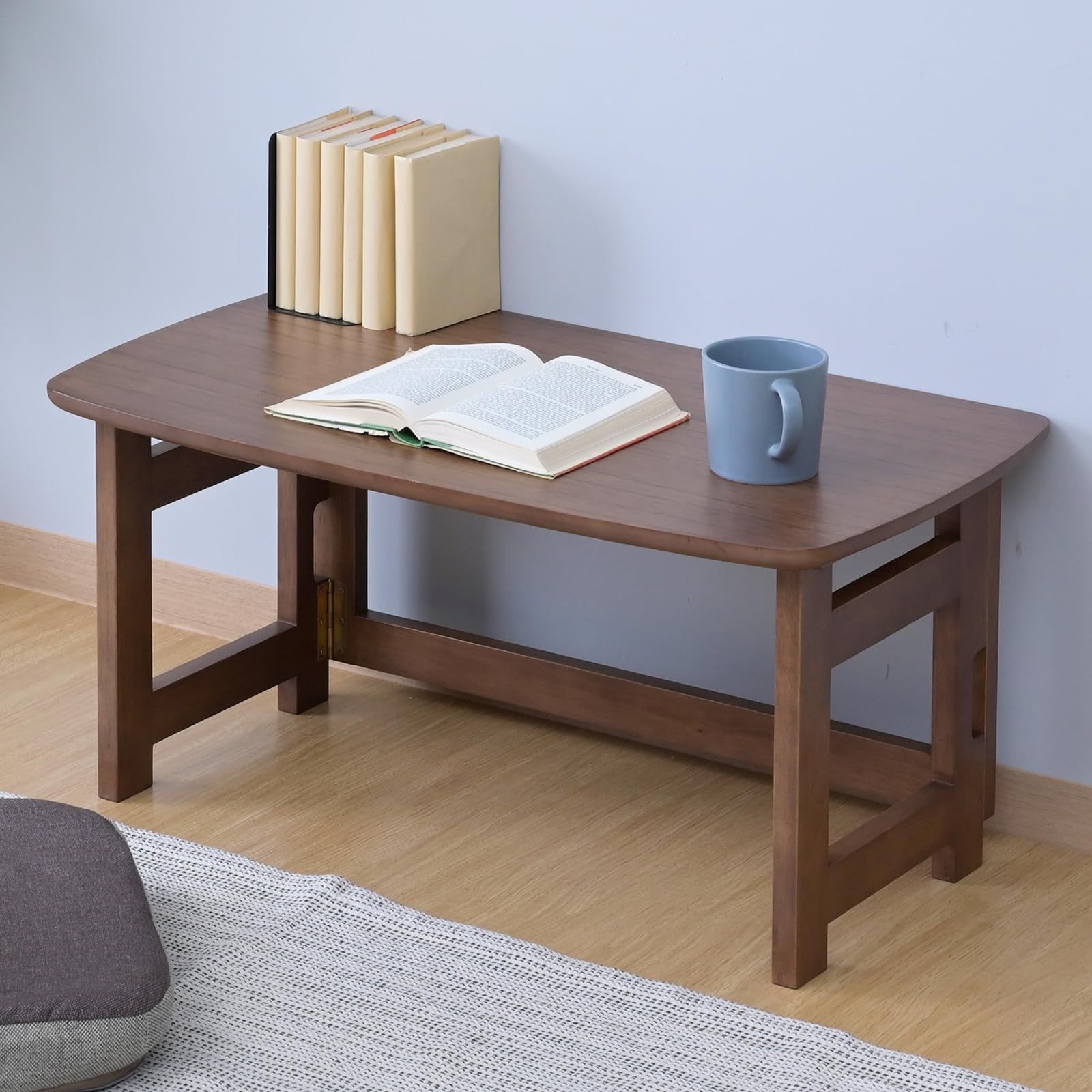 山善 YAMAZEN テーブル ローテーブル 折り畳み 天然木 完成品 幅70×奥行41×高さ35cm 一人暮らし ヴィンテージブラウン SPD-7041L VBR