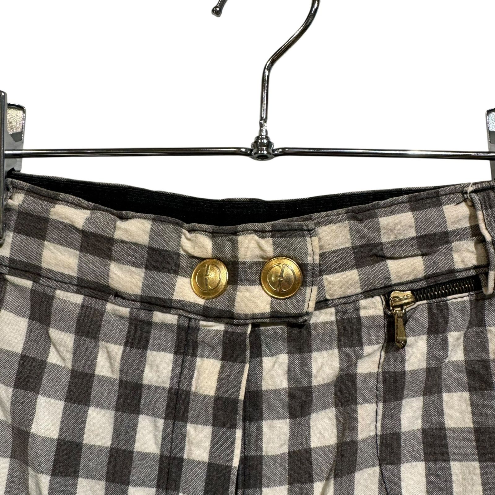 GUCCI ヴィンテージ ジョッパーズパンツ 42 GUCCI (グッチ) OLD GGボタン チェック柄ジョッパーズパンツ