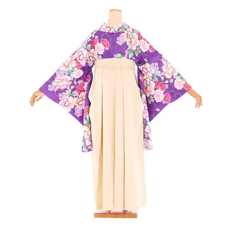 袴セット 大学卒業式 大学生 専門 卒業式 袴 女子 3点セット ♥ パープル系 ベージュ系 Z062