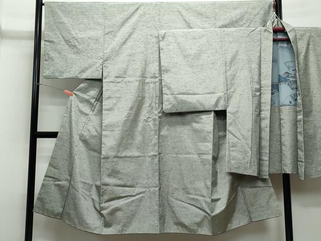 平和屋着物●男性 紬 アンサンブル 灰汁色 正絹 CAAS8508vf